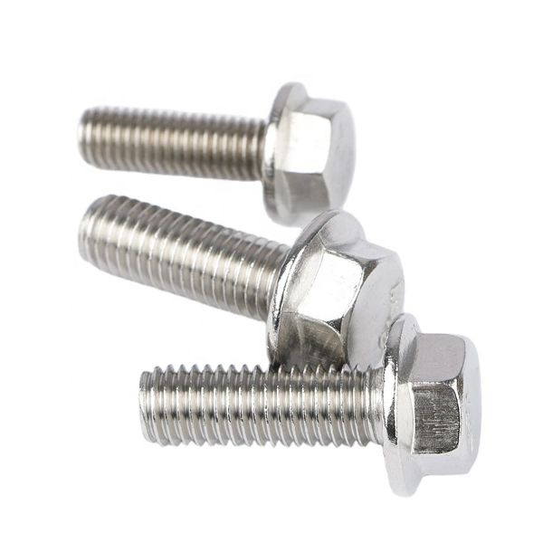 DIN 6921 Grade 8 Zinc Coated 304 316 Stainless Steel Partiall Threaded Fully Threaded Serrated Flange Bolt ISO4162/En1665 Hex Flange Screws Flange Bolt Fastener